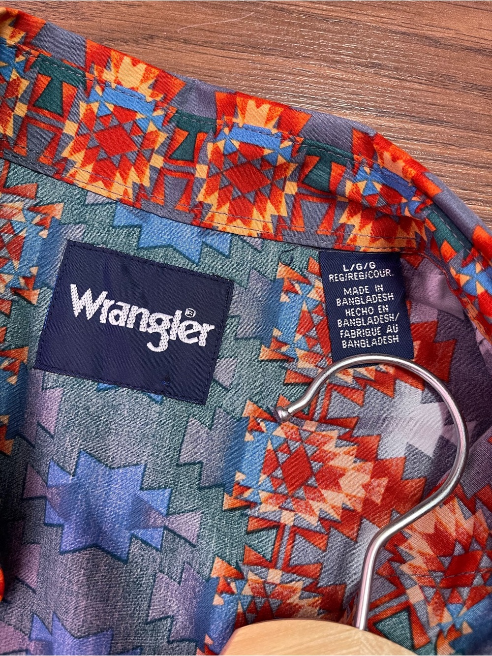 Wrangler Checotah Southwestern Print Western Snap Shirt Men's Large - Picture 14 of 15